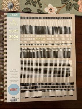 Paper Source Beige & Black 2025-2026 Weekly Planner